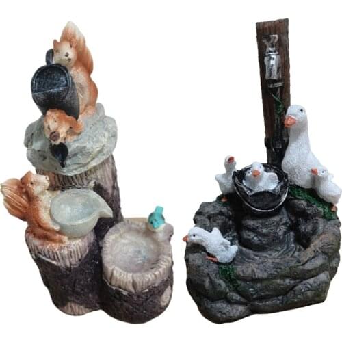 Creative Animal Fountain Statue Garden Landscape Craft Home Decor Yard Patio