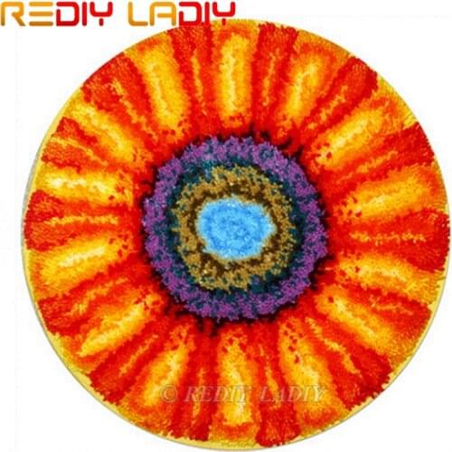 Latch Hook Kits Make Your Own Rug Colorful Sunflowers Tapestry Crochet Cushion Mat DIY Carpet Rug Printed Canvas Hobby & Crafts