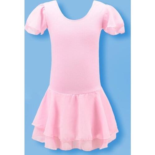 New Style Child Girl Ballet Dress Short Sleeve Ballet Tutu Kid Practice clothes Girls' Ballet Dance Performance Clothes 5 Colour