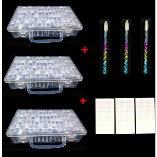 64 Bottles Diamond Painting Storage Box Bead Container Embroidery Handbag Rhinestone Case Organizer Diamond Embroidery Tool