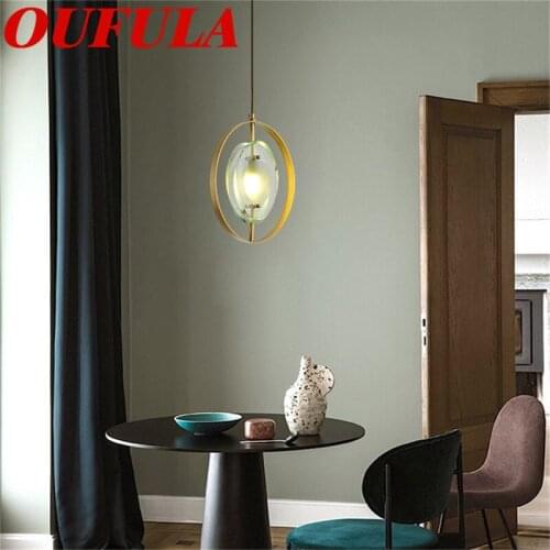 OUFULA Modern Pendant Lights Copper Home Fixture Creative Decoration Suitable For Dining Room Bedroom Parlor