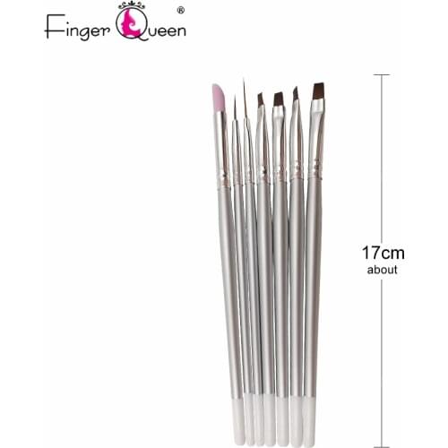 Fingerqueen UV Gel Brush Painting Liner Pen Quartz Cuticle Nail Art Drawing Brush Manicure Tool 1Set