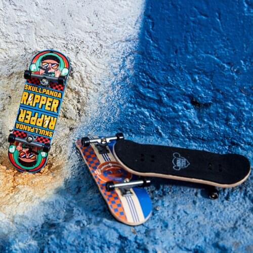 POPMARTS Blind Box Skullpanda Series Kawaii Mini Finger Skateboard Collection Decoration Cute Model Toys Gifts For Adult Kids