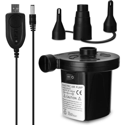 Portable Black Air Pump Rechargerable Electric Air Pump Convenient Small Size Home Household Camping Utility Air Inflation Tool