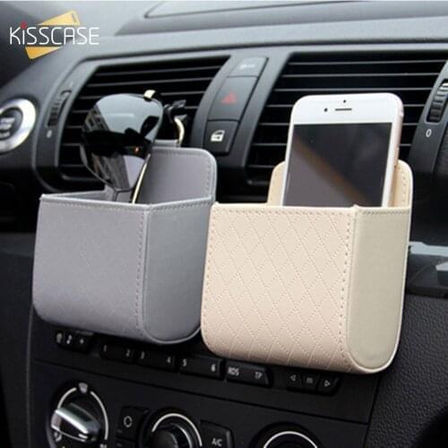 Luxury PU Leather Mobile Phone Case For redmi note 10 iPhone 12 pro max Universal Car Air Outlet Storage Bag Case For Cell phone