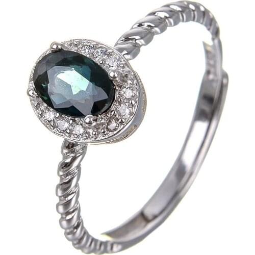 Sapphire ring Free shipping Natural and real blue sapphire 925 sterling silver 4*6mm