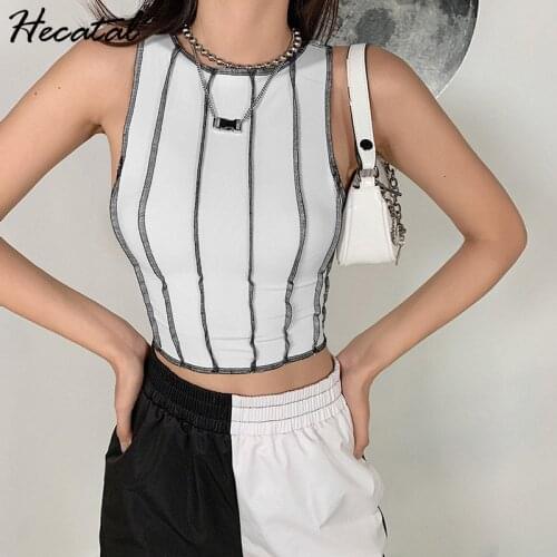 Heeatal Sexy Black Crop Top Women Clothes Womens Fashion Splicing Tank Top Women Sexy Women Corset Top 2021 Slim Vetement Femme