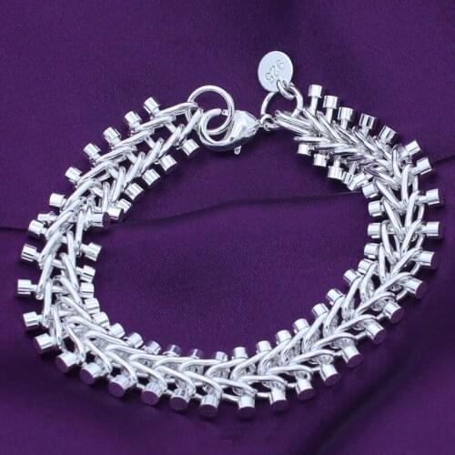 925 sterling Silver fine Fish bone Bracelets for Women mens Fashion Wedding Party Jewelry Popular brands Christmas Gifts