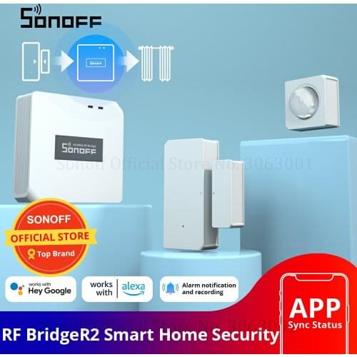 SONOFF RF BridgeR2 433MHz WiFi Signal Converter Door Window Sensor/ Motion Sensor RF Remote Controller Smart Home Alarm System