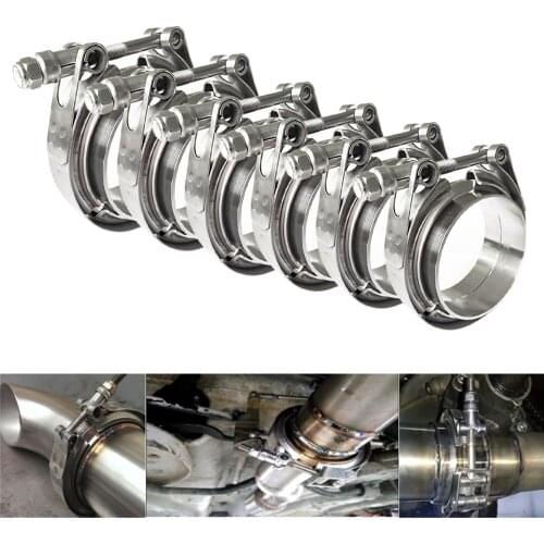 2"/2.25"/2.5"/2.75"/3"/3.25" V-Band Clamp Stainless Steel Exhaust Downpipe Clamp Flat Flange Assembly Car Accessories Dropship