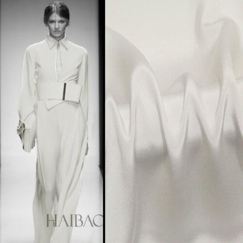High-grade white heavy silk crepe de chine fabric 30mm solid color shirt dress natural silk fabric wholesale silk cloth 140cm