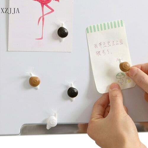 XZJJA 5pcs/Set Cute Cartoon Snail Fridge Magnets Kitchen Refrigerator Magnets Message Sticky Notes Family 3D Stickers Decoration