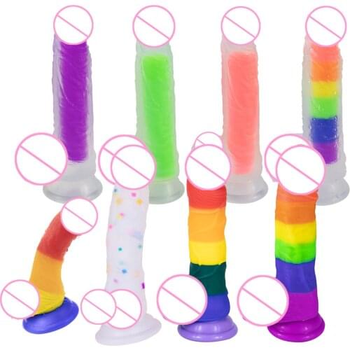 Jelly Liquid Silicone Dildos Masturbator Colorful Soft Realistic Big Dick Vagina Stimulator Large Penis Adult Sex Toys for Women
