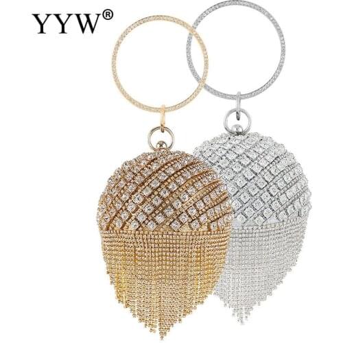 Tassels Women Clutch Bag Satin Solid Evening Bags Purses Clutch Round WomenS Wristlets Ladies Bag 2021 Hand Bags Diamonds 2021