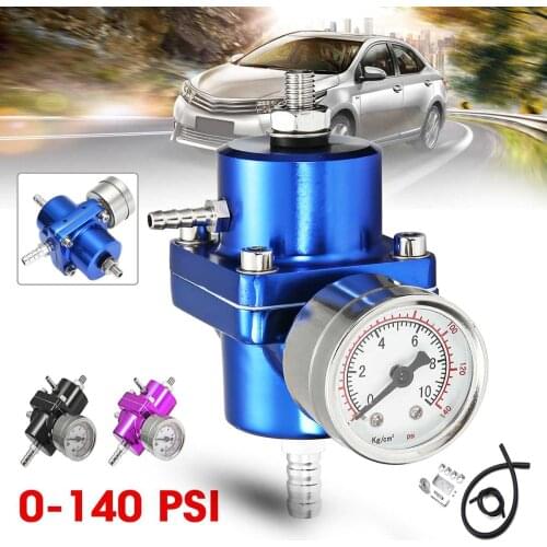 0-140PSI Universal Car Fuel Pressure Regulator With Gauge Adjustable Oil Pressure Regulator