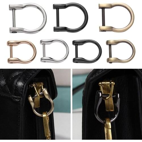 1PC D-Shape Metal Webbing Buckle Open Screw Belt Handle Shoulder Shackle Clasp Detachable Leather Craft Bag Strap Parts tOOLS