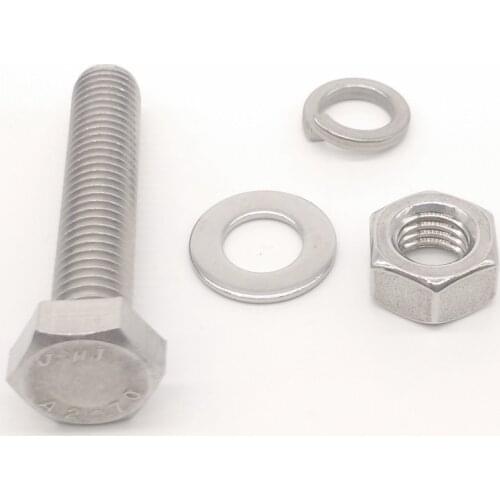 1pcs Stainless steel external hexagon screw nut set large bolt rod extended customized M22 M24 M27 M30 M33 M36