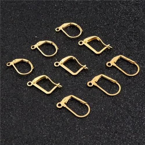 100pcs Ear Wire Base Settings Connectors Gold Earring Hooks For Jewelry Making DIY Jewelry Accessories Wholesale