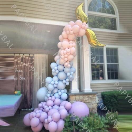 166Pcs Mermaid Tail Balloon Arch Garland Kit Macaron Pink Purple Latex Balloon Set Romantic Wedding Birthday Party Decoration