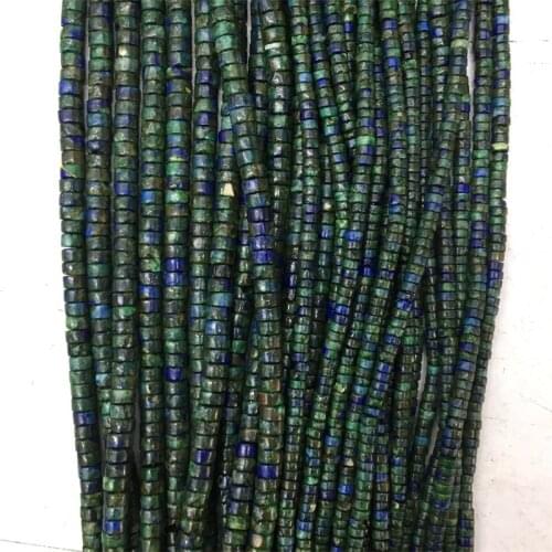 2*4MM Blue Green Lapis Chrysocolla Jasper Disc Heishi Snakeskin Turquoise Natural Stone Beads For Jewelry Making DIY Bracelet