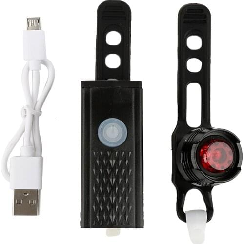 2Pcs Super Bright USB Led Bike Waterproof Front Lamp Bicycle Light 3 Light Modes Strap Rechargeable Headlight &Taillight Set #SD