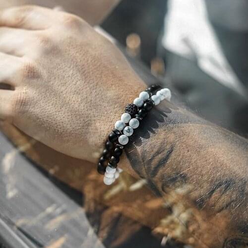 2020 Classic Disco Ball Men Bracelet Set Simple Tiger Eye Matte Bead Bracelet For Men Jewelry Gift Pulsera de hombre