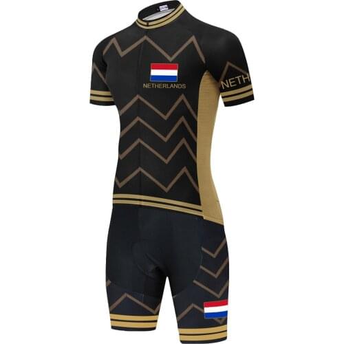 2021 Netherlands Cycling Skinsuit MTB Jersey Bike Wear Ropa Ciclismo Mens Summer Quick Dry Bicycle Jumpsuit Maillot Culotte