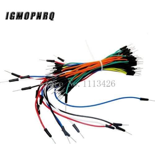 65pcs/lot Jump Wire Cable Male to Male Flexible Jumper Wires for Breadboard DIY Starter Kit