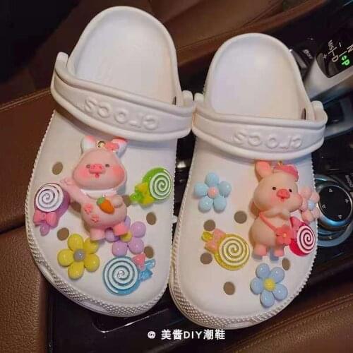 Shoe Flower Accessories Lovely Bundle Decorative Croc Charms Three-dimensional Cute Cherry Blossom Pig Croc Charms Designer