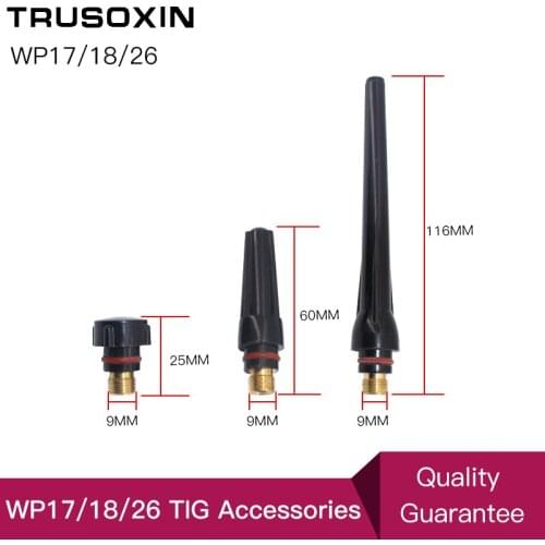 TIG Welding Machine Accessories WP17 W26 WP18 TIG Welding Torch Head Short Medium Long TIG Back Cap With O Ring