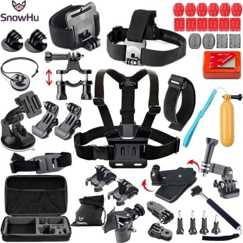 SnowHu for GoPro Accessories set Connecting adapter accessories Chest Belt Head Strap GoPro Hero 9 8 7 6 for Yi 4K camera GS50