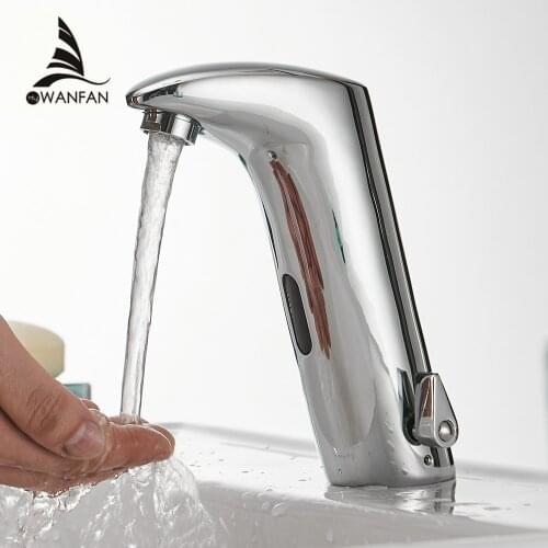Faucet Sensor Bathroom Automatic Hands Touch Free Water Saving Inductive Electric Water Tap Battery Power Basin Faucets 408901