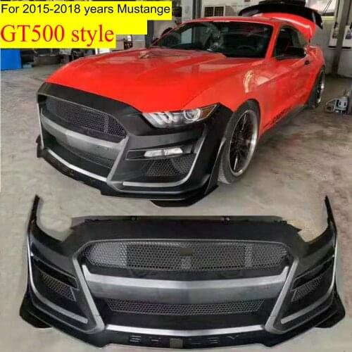 Auto Car Bodykit Bumpers PP / carbon fiber front bumper For 2015-2019 Ford Mustang Body kits Bumpers front lip front gill lips