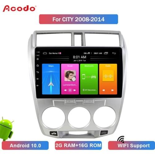 ACODO 2+16G Android 10.0 Car Radio Multimedia Player For Honda CITY 2008-2014 Navigation GPS 2 din