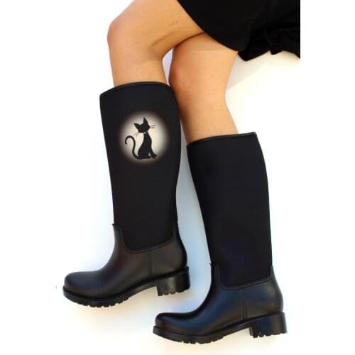 Ç19054Siyah Pink Potin Black Women Boots Ç19054