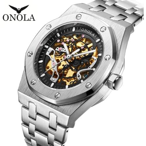 New Design Top Brand Luxury Men Watch Automatic Silver Watch Men Stainless Steel Waterproof Business Sport Mechanical Wristwatch