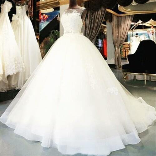 Elegant A-Line Wedding Dress With Back Lace-up Design Real Photo Of The Brides Wedding Dress