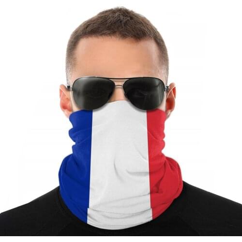 Flag France Scarf Neck Face Mask Men Women Fashion Tube Scarf Country Seamless Bandana Multi-functional Headband Outdoor Hiking