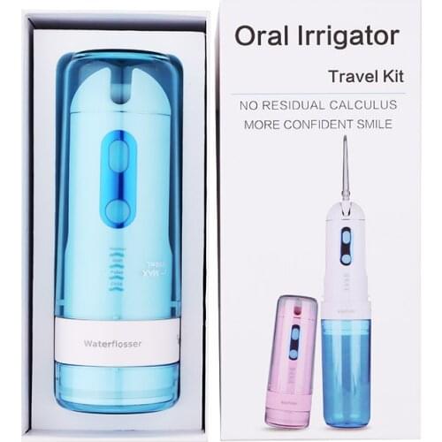 Portable Fold Electric Oral Irrigator USB Charging Water Dental Flosser Rechargeable 200ml + 5 Jet Tips