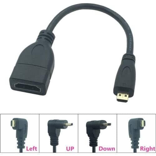 Micro HDMI-compatible Cable 90 Degree Right Angled Micro Male To HD Female Adapter Convertor UP / Down to HD Extension Cable