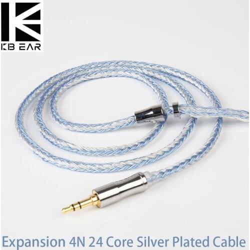 AK KBEAR Expansion 4N 24 Core Silver Plated Upgraded Cable 2.5mm/3.5mm/4.4mm Earbuds Cable KBEAR KS2 KS1 BLON BL-01 BL-03 BL-05S