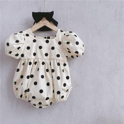 Koodykids New Summer Baby Girl Bodysuits Toddler Girls Outfits Vintage Polka Rompers Clothing Rompers Princess Girl Clothes 2021