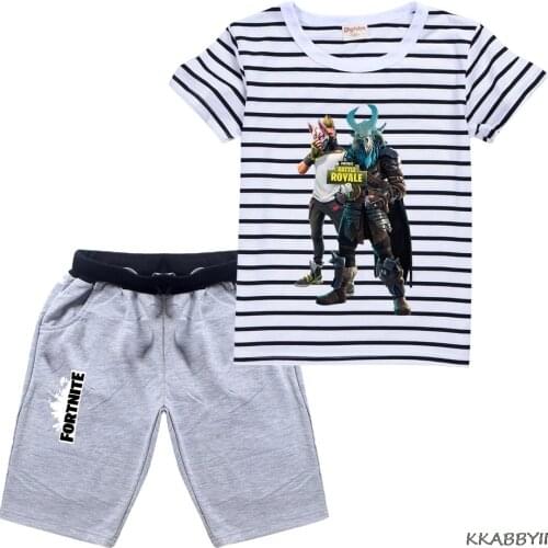 Fortnites Boy Costume Set Kids Summer Baby Costume T-Shirt and Shorts Girls Kids Sports Set