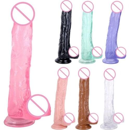 Colorful Female Dildo Super Long and Thick Dildo Sex Toy Penis Adult Fun Action Excellent Toy Sex Flirting Accessories Store