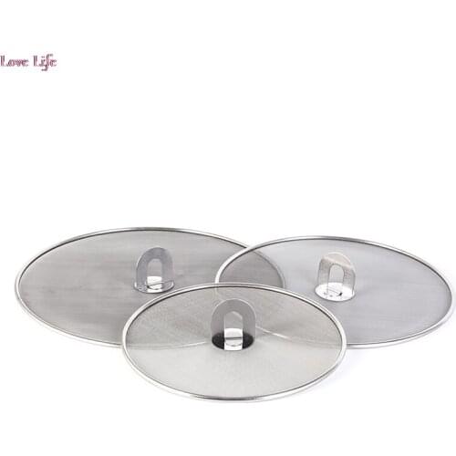 Stainless Steel Splatter Screen Mesh Pot Lid Cover Silver Oil Frying Pan Lid Cooking Tools Kitchen Accessories Size25/29/33cm1PC