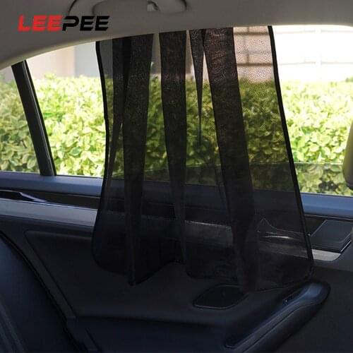 LEEPEE 2Pcs Car Curtains Magnet Window Sun Shade For Front Back Side Window UV Protection Car Sun Shade Mesh Cover Car-styling