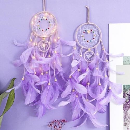 Dream Catcher Feather Light Window Bedroom Balcony Wall Hanging Ornament Decor Birthday Graduation Gift Wall Hanging Decoration