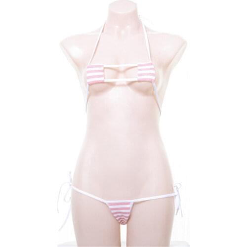 Micro bikini 2020 Sexy stripe square Lace 2 effects girl Beach Sunbathing spa swimwear women swimsuit biquini bikinis monokini