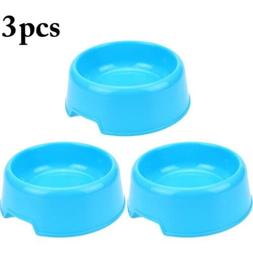 3PCS Dog Bowl Multi-purpose Plastic Round Shape Pet Bowl Pet Feeding Bowl