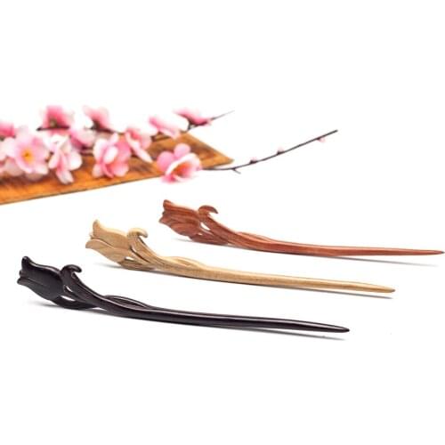 Fashion rose natural sandalwood Hair sticks for women Hair accessories Wedding hair accessories jewelry 2019 vintage jewellery